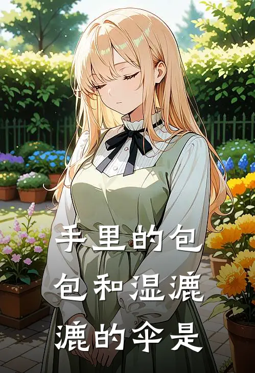 手里的包包和湿漉漉的伞是