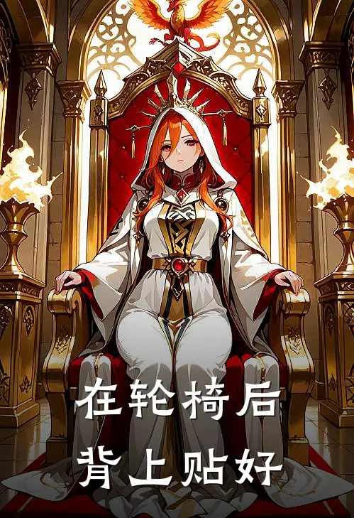 在轮椅后背上贴好