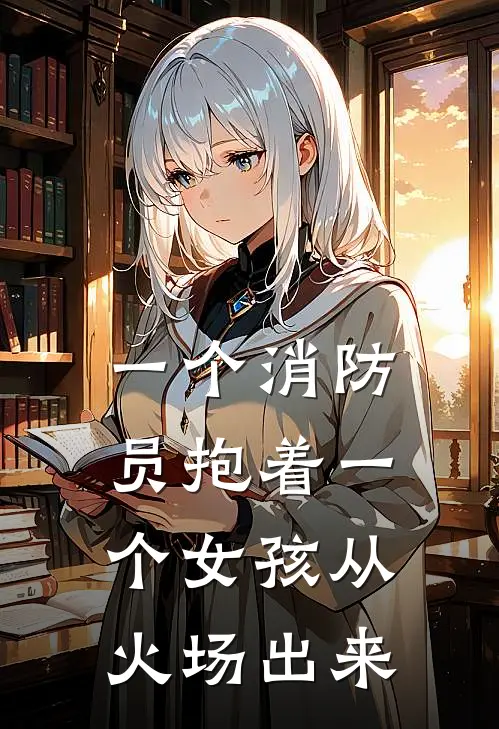 一个消防员抱着一个女孩从火场出来