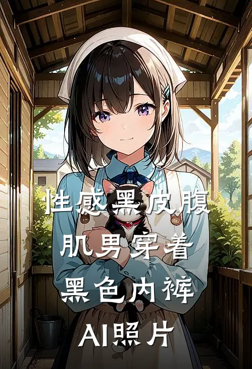 性感黑皮腹肌男穿着黑色内裤AI照片