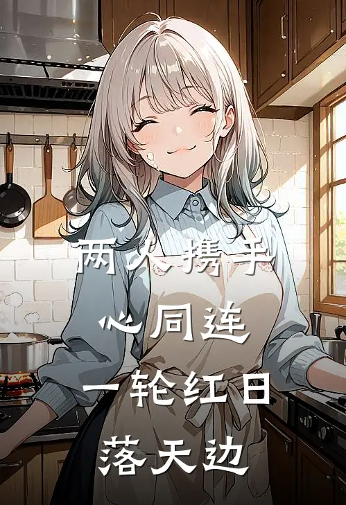 两人携手心同连,一轮红日落天边